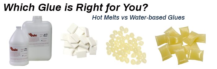 Hot melt and water-based glue assortment